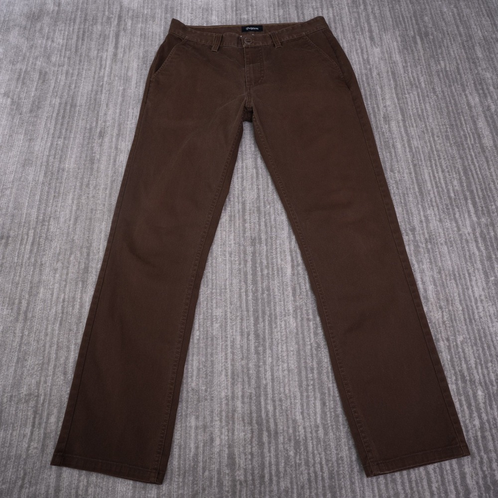 Brixton Reserve Pant Mens 33x31 Brown Excellent Standard Fit Chino Straight Leg